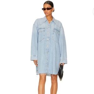 Agolde Jessie Shirt Dress in Flush